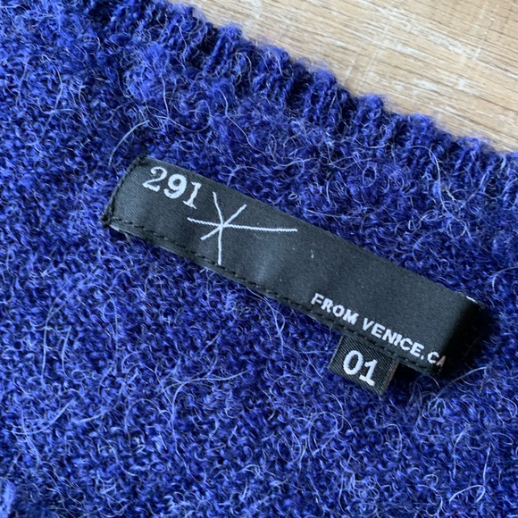 291 Venice Women’s Pullover Alpaca blend Sweater Blue LOVE STAR SPELLOUT s sz 1 - Picture 3 of 12
